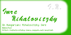 imre mihalovitzky business card